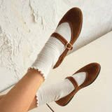 Ballerine Single Velour - cognac