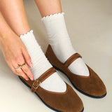 Ballerine Single Velour - cognac