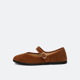 Ballerine Single Velour - cognac