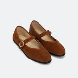 Ballerine Single Velour - cognac