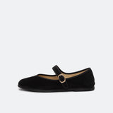 Ballerine Single Velour - schwarz